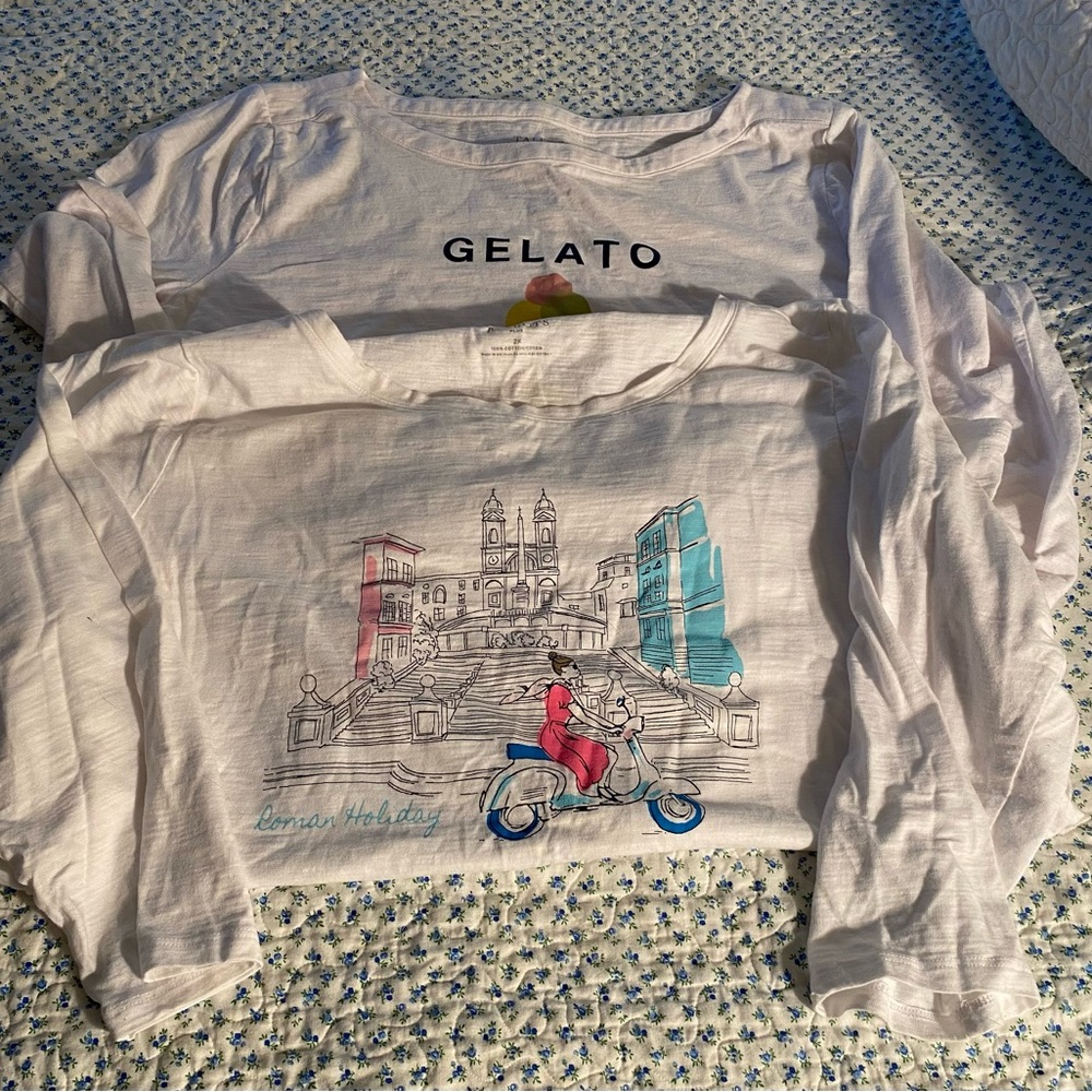 Talbots Shirt Lot Gently Used 2X 3/4 Sleeve Rome Italy